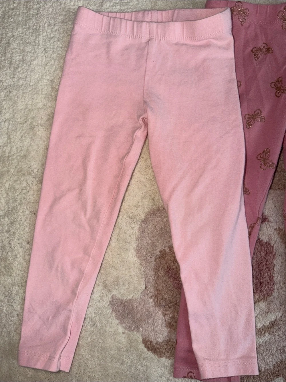 The Children's Place Pink 2-Pack Girls' Leggings with Glitter Butterflies